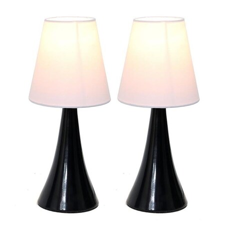 Star Brite Valencia Mini Touch Table Lamp Set with Fabric Shades - Black; Pack of 2 ST964859